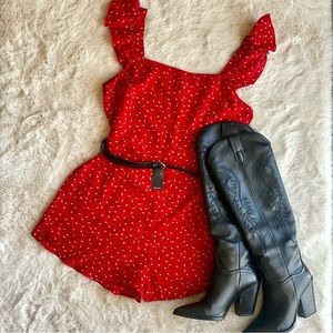 Large - Flirty red romper